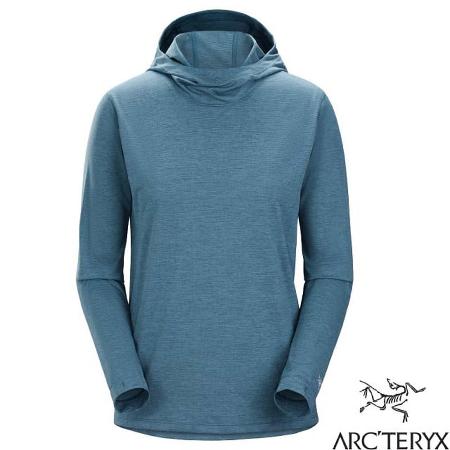 【加拿大 ARCTERYX 始祖鳥】女款 Taema 吸濕排汗長袖連帽上衣.帽T.休閒衫/30804 寧靜雜綠✿30E010